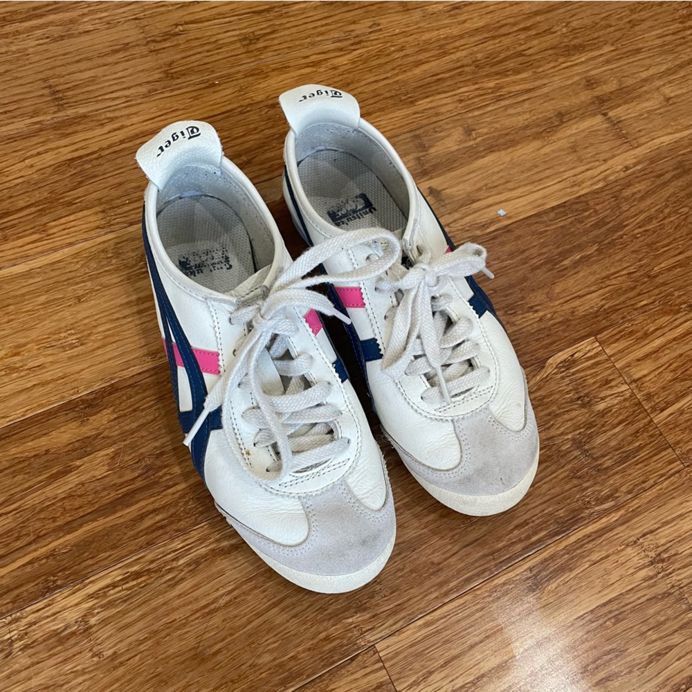 White and Pink Onitsuka Tiger Sneakers